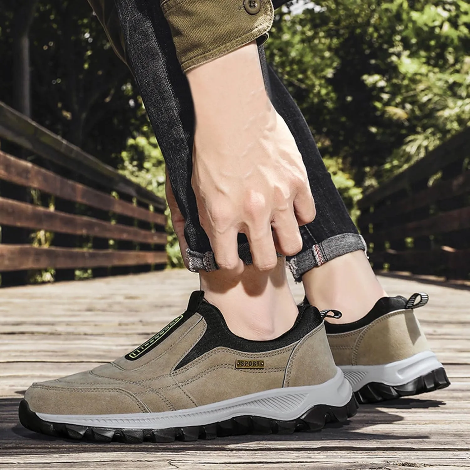 Men's Foreign Trade Mountaineering Shoes Men's Spring and Summer Outdoor Shoes Slip Off Road Sneaker for Men