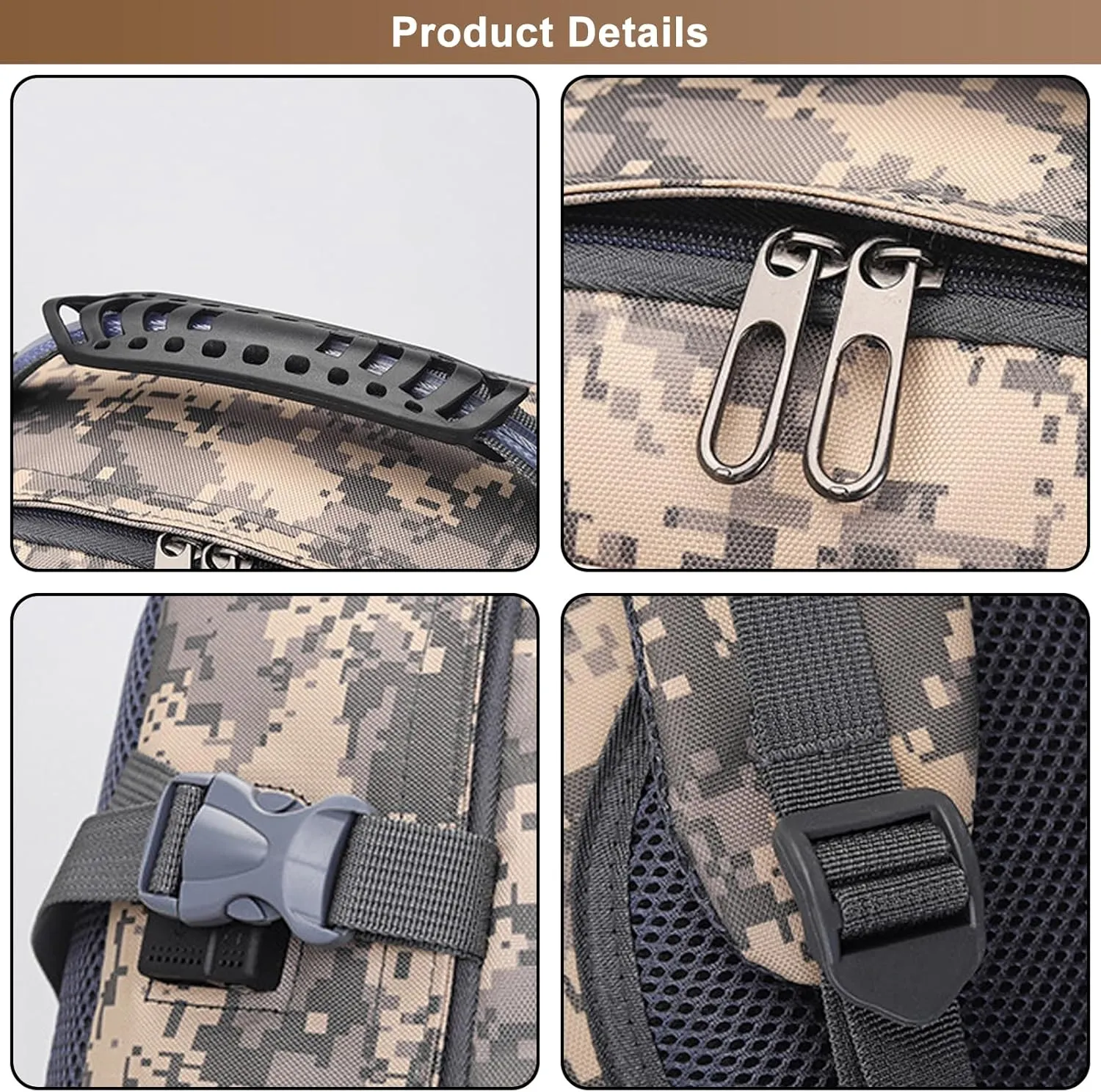 Men's Oxford Cloth Tactical Backpack 40L Outdoor Camping Rucksack Large Capacity Hiking Travel Daypack (D/Multicolor)