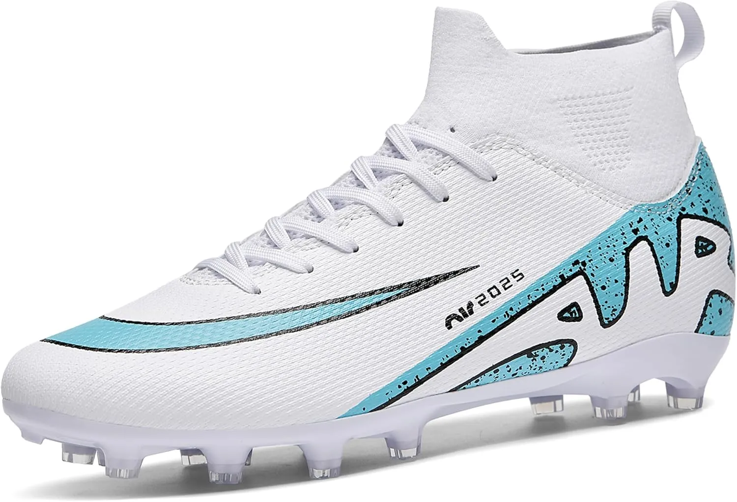 Men's Soccer Shoes Football Cleats High-Tops Lace-Up Non-Slip Spikes Indoor Outdoor Sports Athletic Baseball Lacrosse Sneaker