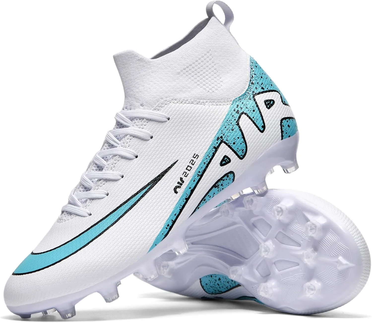 Men's Soccer Shoes Football Cleats High-Tops Lace-Up Non-Slip Spikes Indoor Outdoor Sports Athletic Baseball Lacrosse Sneaker