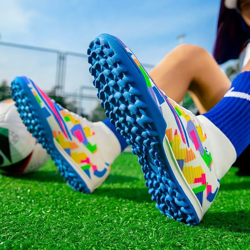 Men's Soccer Shoes Football Cleats High-Tops Lace-Up Non-Slip Spikes Outdoor AG/FG Baseball Lacrosse Rugby Combat Boots Shoes Size 4.5-11