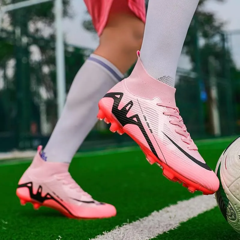 Men's Soccer Shoes High-Top Soccer Cleats Outdoor Breathable Athletic Professional Spikes Youth Boys Football Shoes Unisex Shoes Size 4.5-11