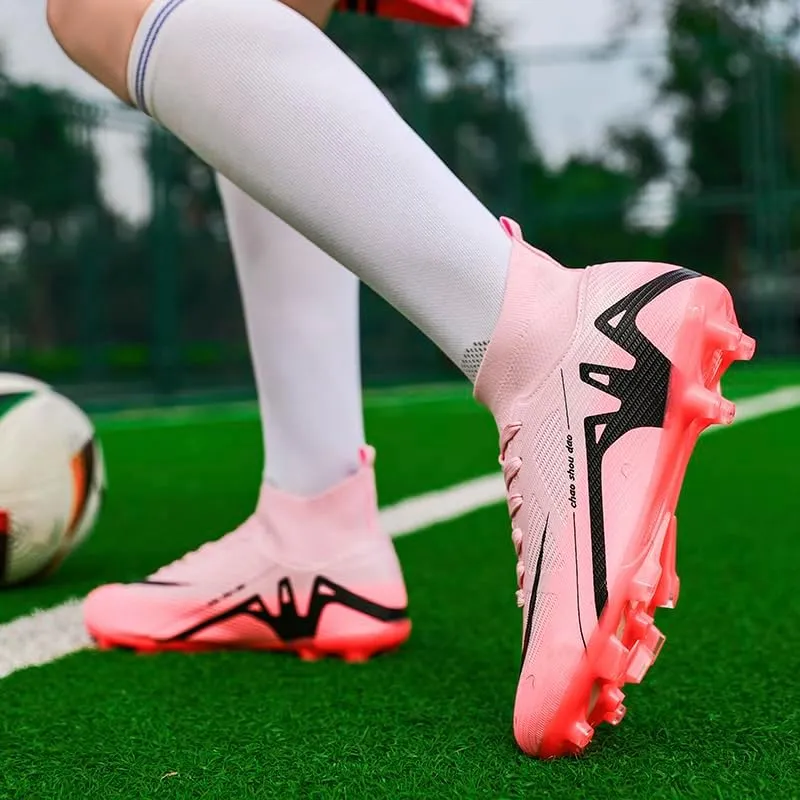 Men's Soccer Shoes High-Top Soccer Cleats Outdoor Breathable Athletic Professional Spikes Youth Boys Football Shoes Unisex Shoes Size 4.5-11