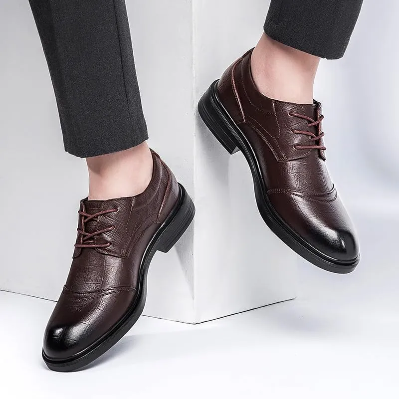 Men's Vintage Oxford Shoes – Leather Lace-Up Business Formal Dress Shoes
