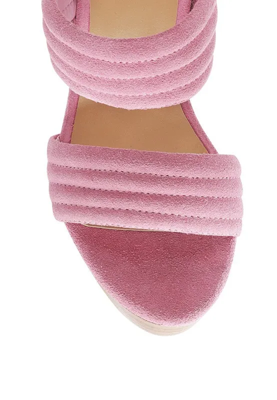 MILLE Suede Slip-On Block Heeled Sandal