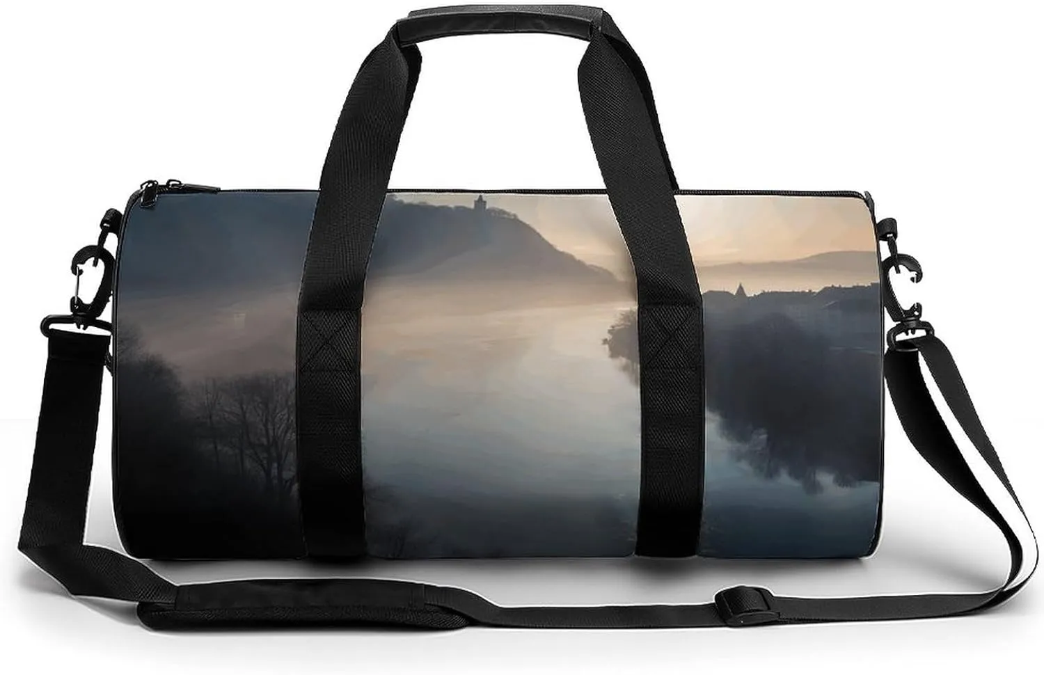Mist on Water Sport Gym Duffle Travel Bag for Women Men Overnight Weekender Bag with Shoe Compartment,Wet Pocket, 17.7in/9in/9in, style-6