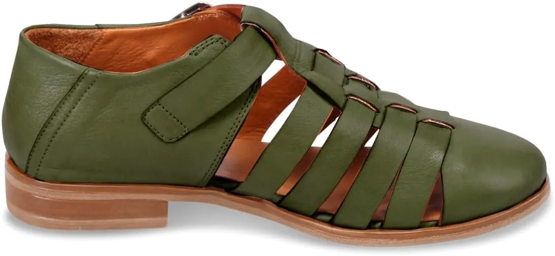 MOOMMO Summer Casual Round Toe Loafers Flats Cut Out Buckle Strap Loafer Shoes Walking Drive 1 inch Flat Heel Dress Sandals Closed Toe Comfortable Loafer Sandals Matte Retro 4-11 M US