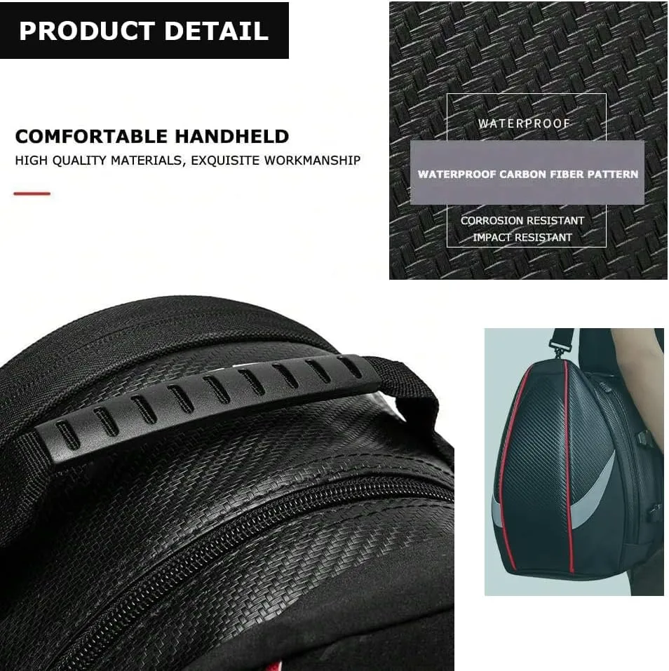 Motorcycle Tail Bag for Triumph Tiger 1200 2012-2024, Large Capacity Water-Resistant Wear-Resistant Motorcycle Helmet Bag, Expandable Rear Seat Storage Luggage Backpack,A Red Black