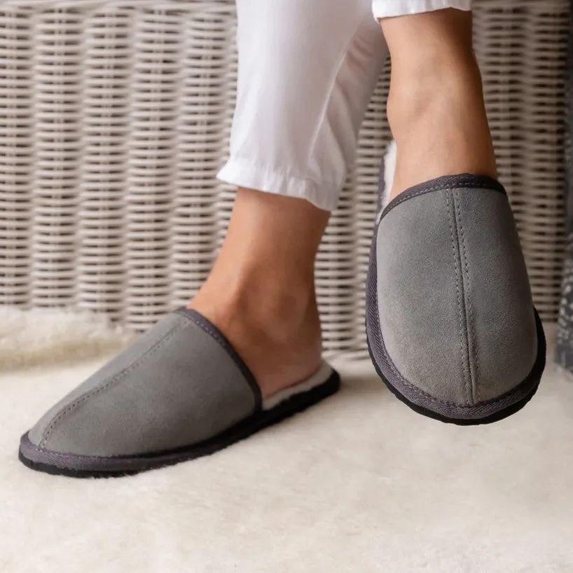 Mule | Charcoal | Suede | Binding Collar