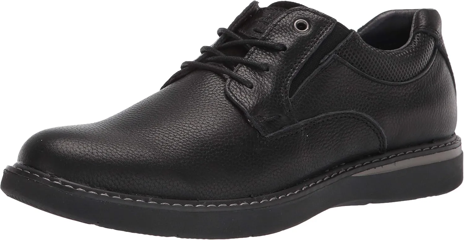 Nunn Bush mens Bayridge Plain Toe Lightweight Leather Lace- Up Oxford, Black, 8.5 Wide US
