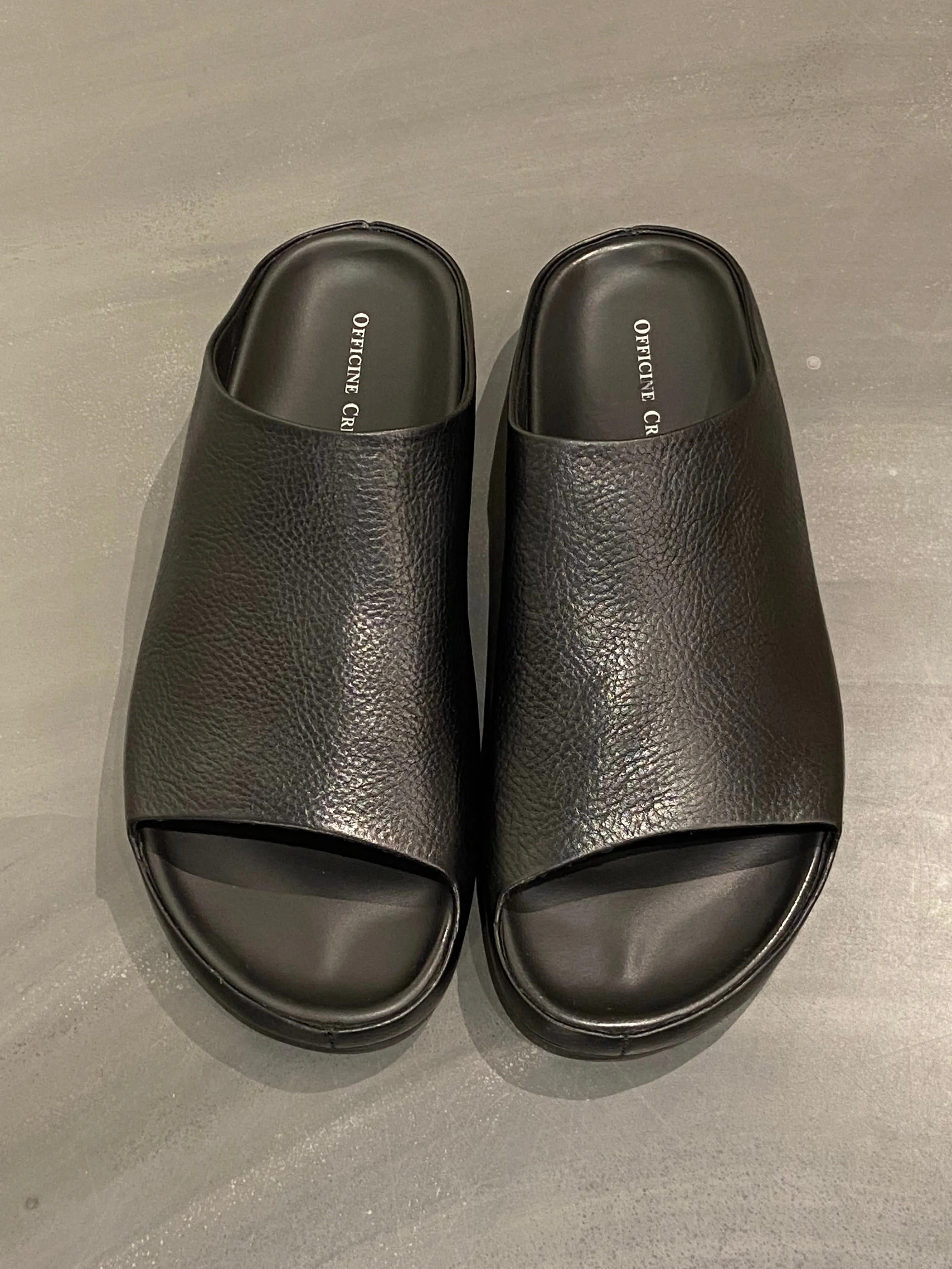 OFFICINE CREATIVE BABOUCHE/002 MULE LEATHER BLACK