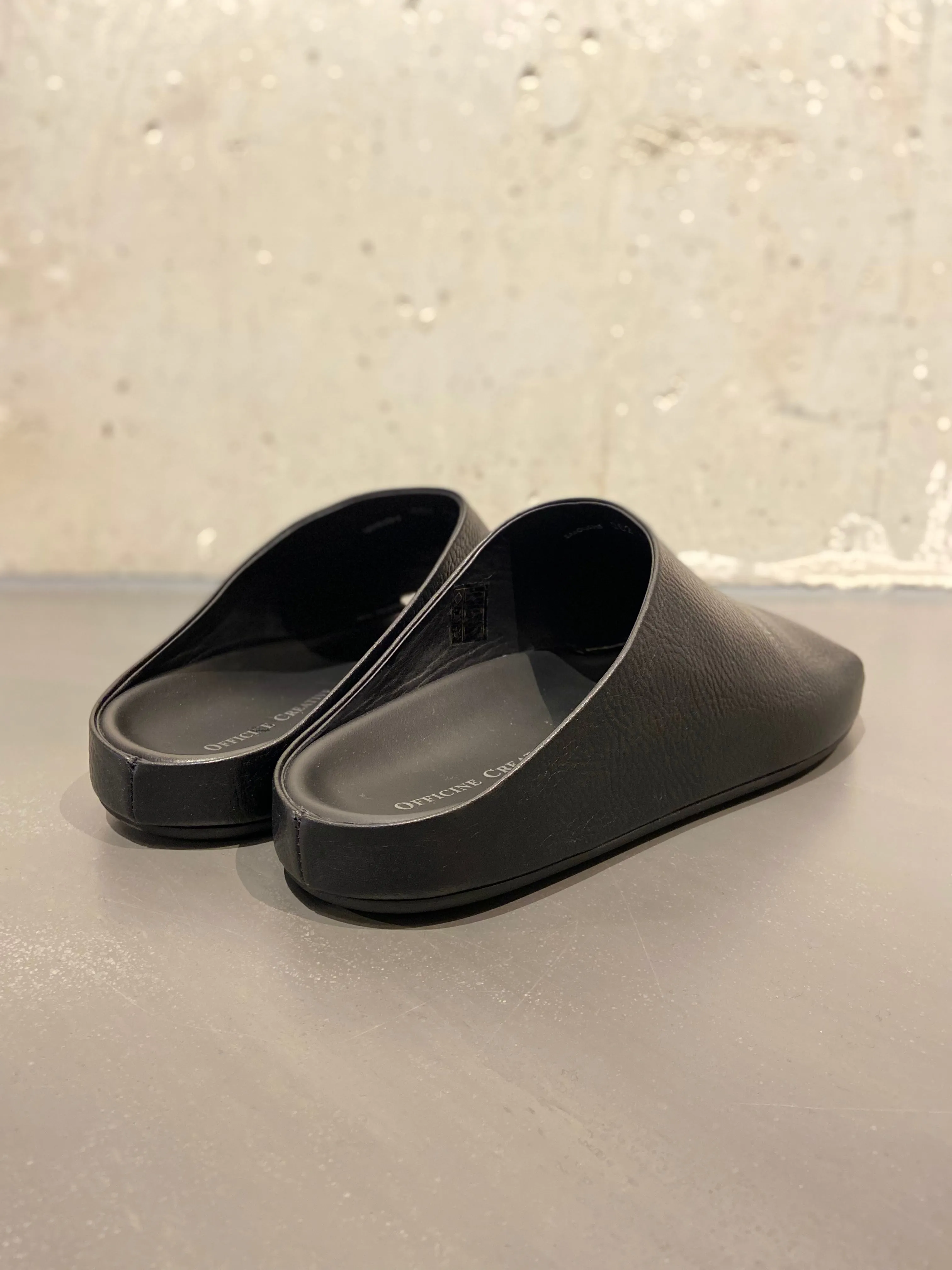 OFFICINE CREATIVE BABOUCHE/002 MULE LEATHER BLACK