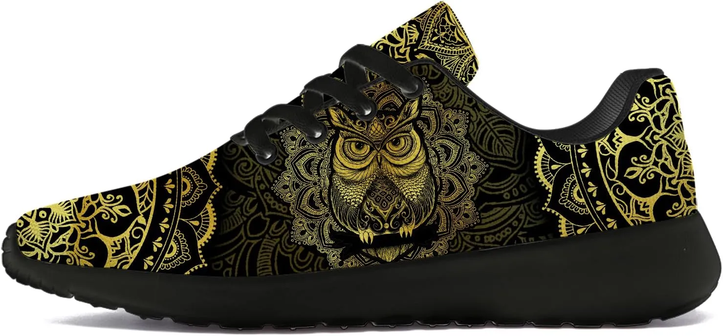 Owl Print Shoes for Men Women Breathable Lightweight Comfortable Running Tennis Walking Sneakers Gifts for Girls Boys