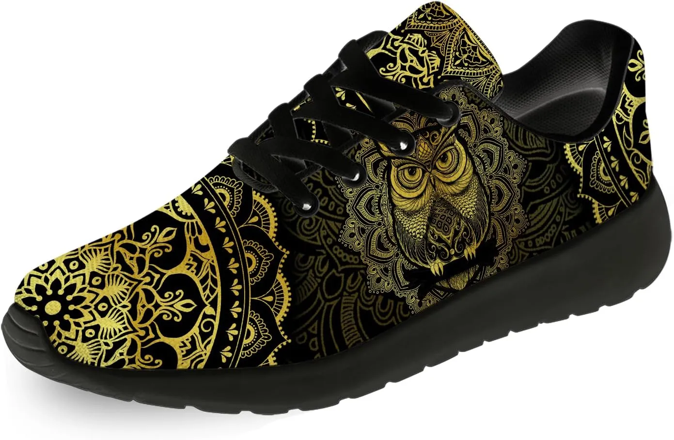 Owl Print Shoes for Men Women Breathable Lightweight Comfortable Running Tennis Walking Sneakers Gifts for Girls Boys