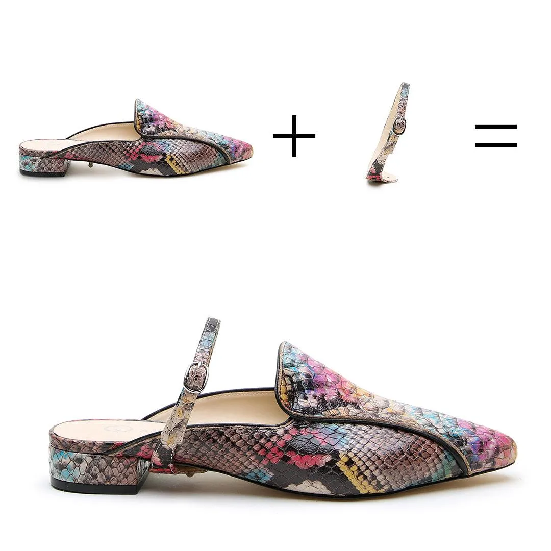 Painted Snake Pointed Loafer   Twiggy Strap