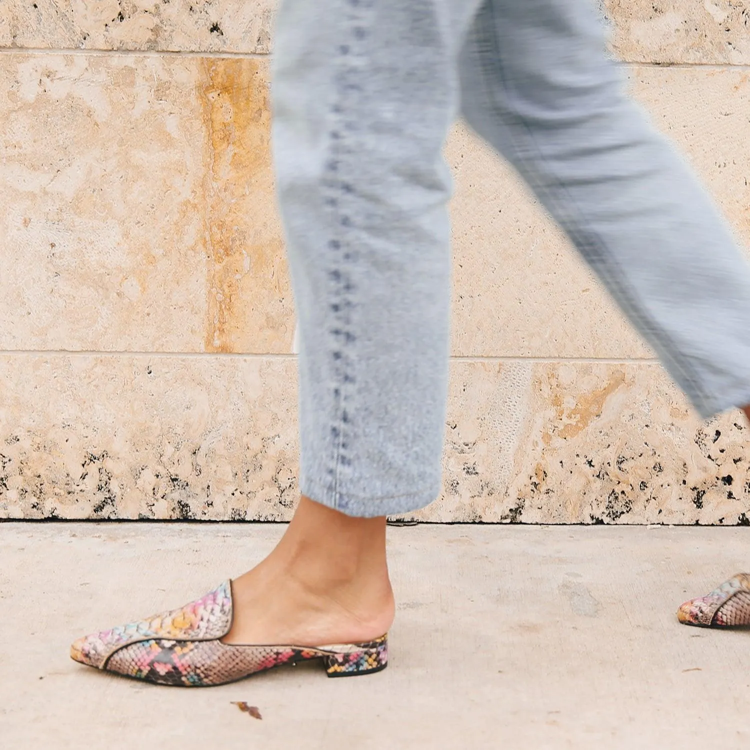 Painted Snake Pointed Loafer   Twiggy Strap