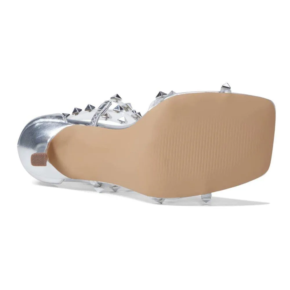 Panola Silver Studded Heeled Sandals