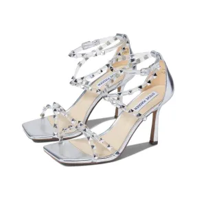 Panola Silver Studded Heeled Sandals