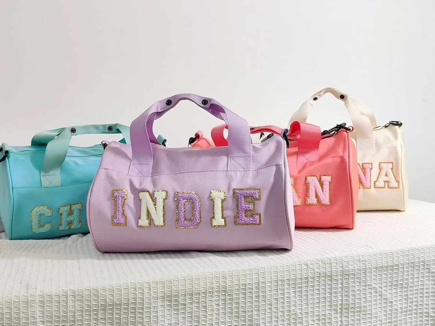 Personalized Dance Ballet Bag Girls Boy, Toddler Kids Cute Travel Duffel Bag, Sport Duffle Bag, Gym Bag, Cheerleader Bag, Weekender Overnight Bag Gift, Chenille Letter Name, Christmas Birthday Gift