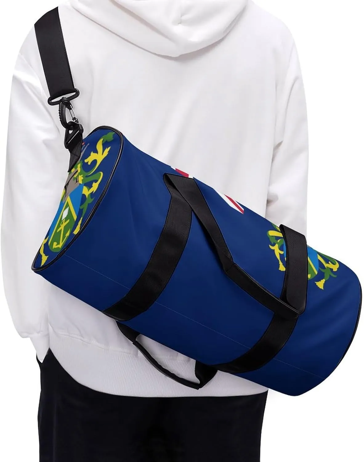 Pitcairn Lslands Flag Sports Duffle Bag with Dry Wet Separation Overnight Gym Bag for Men Women Travel