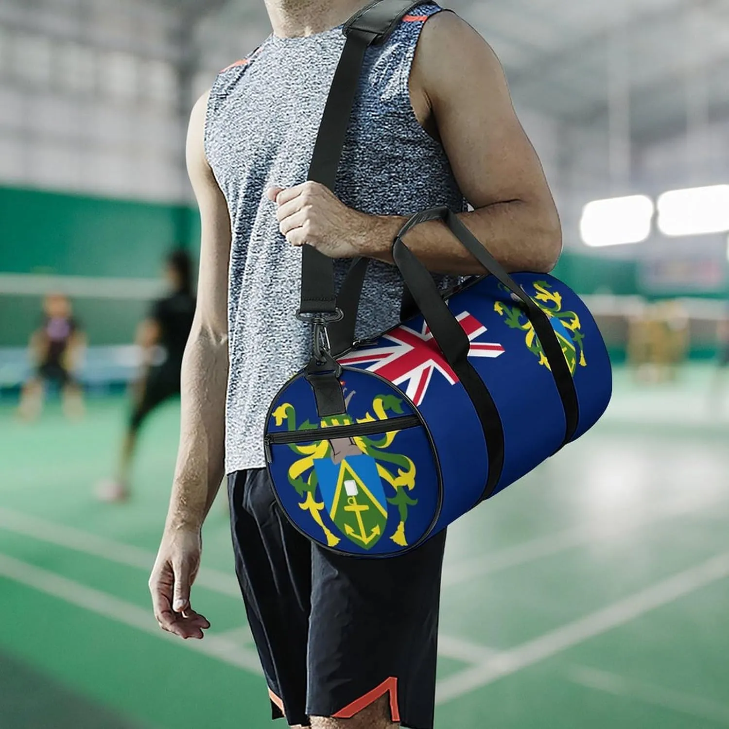 Pitcairn Lslands Flag Sports Duffle Bag with Dry Wet Separation Overnight Gym Bag for Men Women Travel