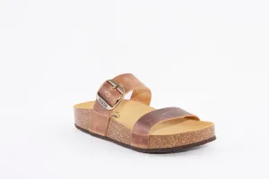 PLAKTON - 343004 FLAT BUCKLE MULE - BROWN NUBUCK