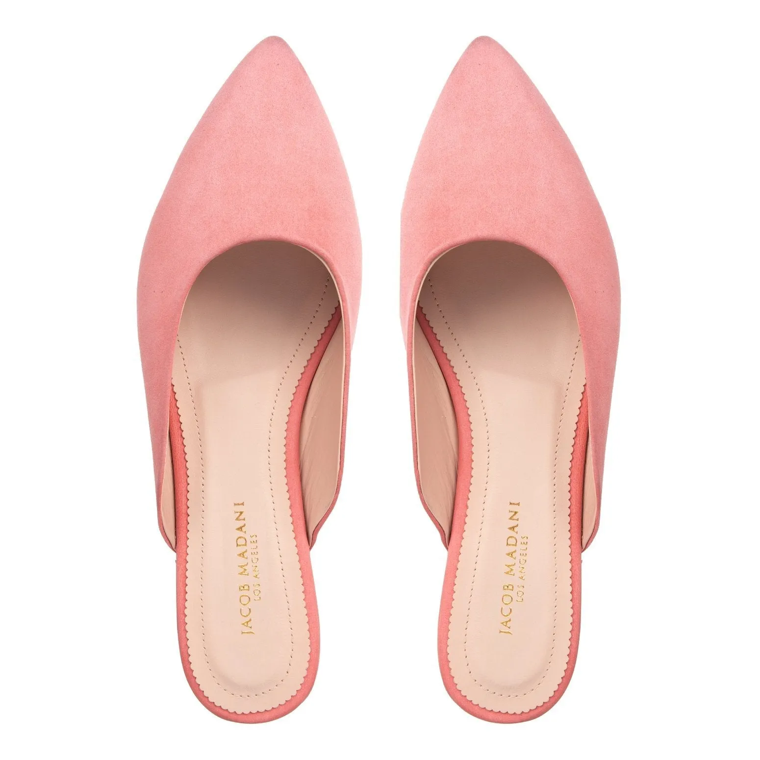 Pointy-toe Flat Mule in Suede Leather