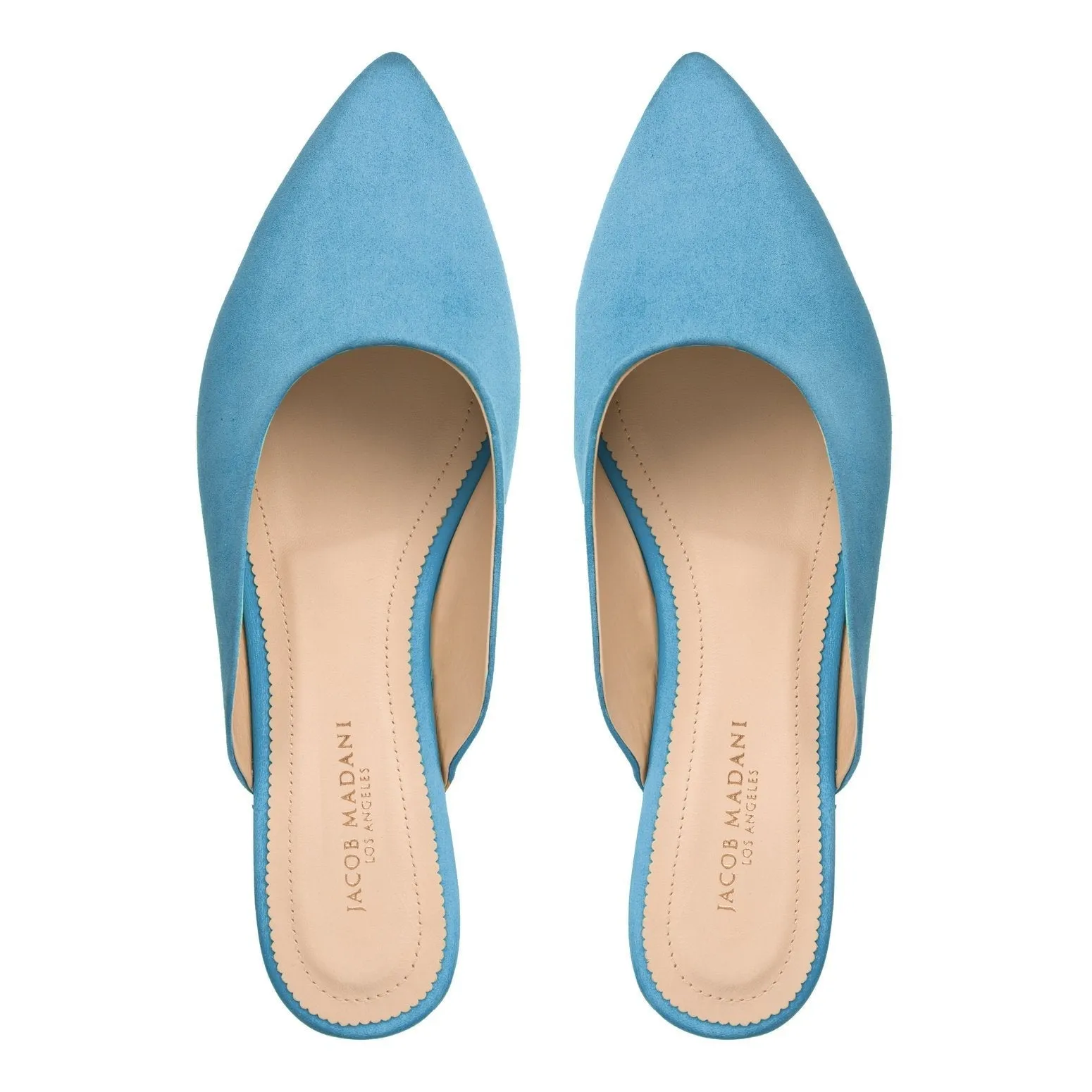 Pointy-toe Flat Mule in Suede Leather