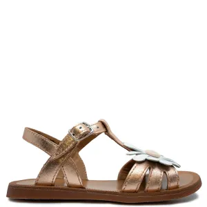 Pom D'Api Rose Gold Flower Sandel
