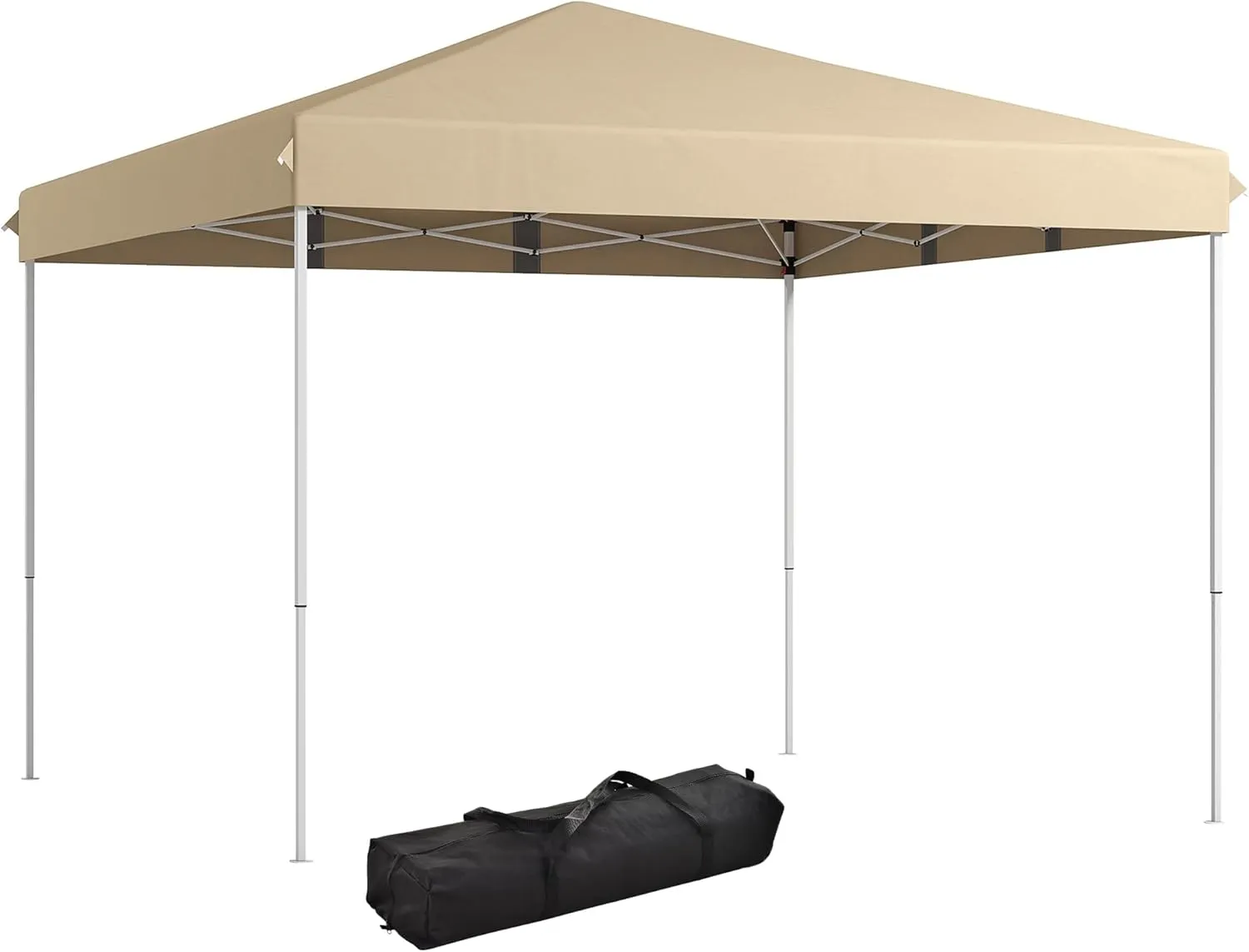 Pop Up Canopy Tent,Instant Sun Shelter,Tents for Parties,Height Adjustable with Wheeled Carry Bag for Outdoor,Garden,Patio,Parties,Beige