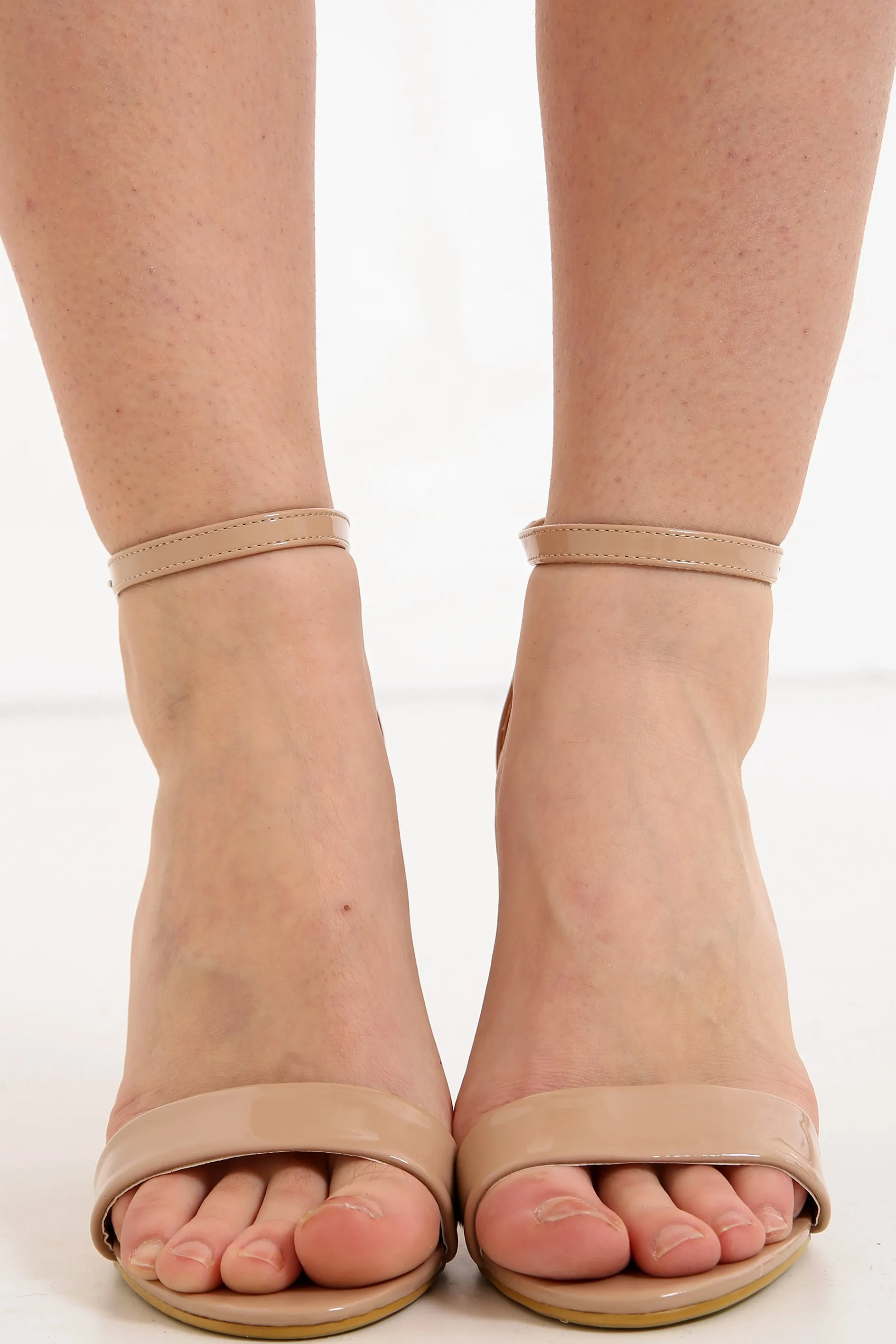 PU Patent Strap Block Heel Sandal