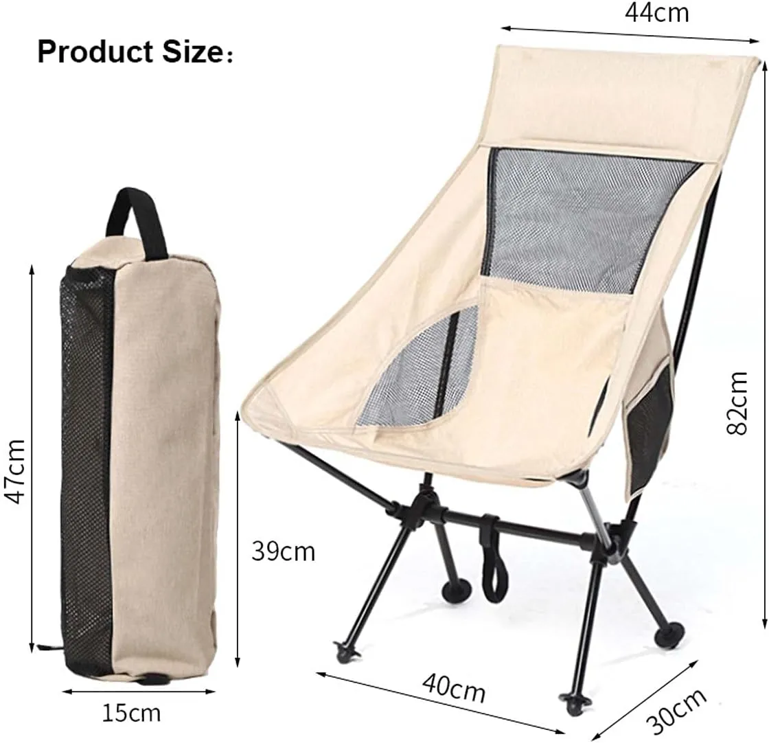 Recliner Chair,Ultralight Folding Lightweight Fold Up Adult Camp Chairs, Beach Chairs for Outdoor Camp, Travel, Beach, Picnic, Festival, Hiking,Beige