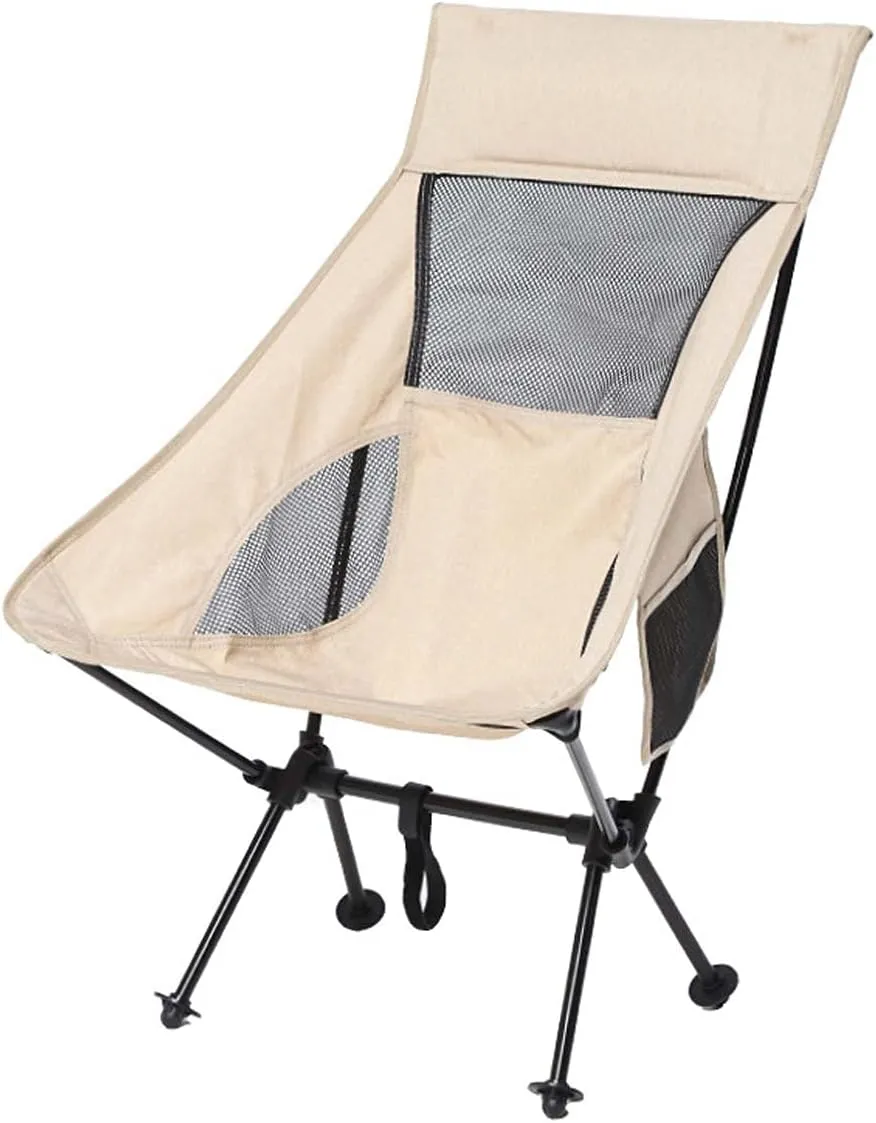 Recliner Chair,Ultralight Folding Lightweight Fold Up Adult Camp Chairs, Beach Chairs for Outdoor Camp, Travel, Beach, Picnic, Festival, Hiking,Beige