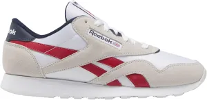 Reebok Classic Nylon Sneakers, Ftwr White Flash Red Vector Navy, 12.5 US