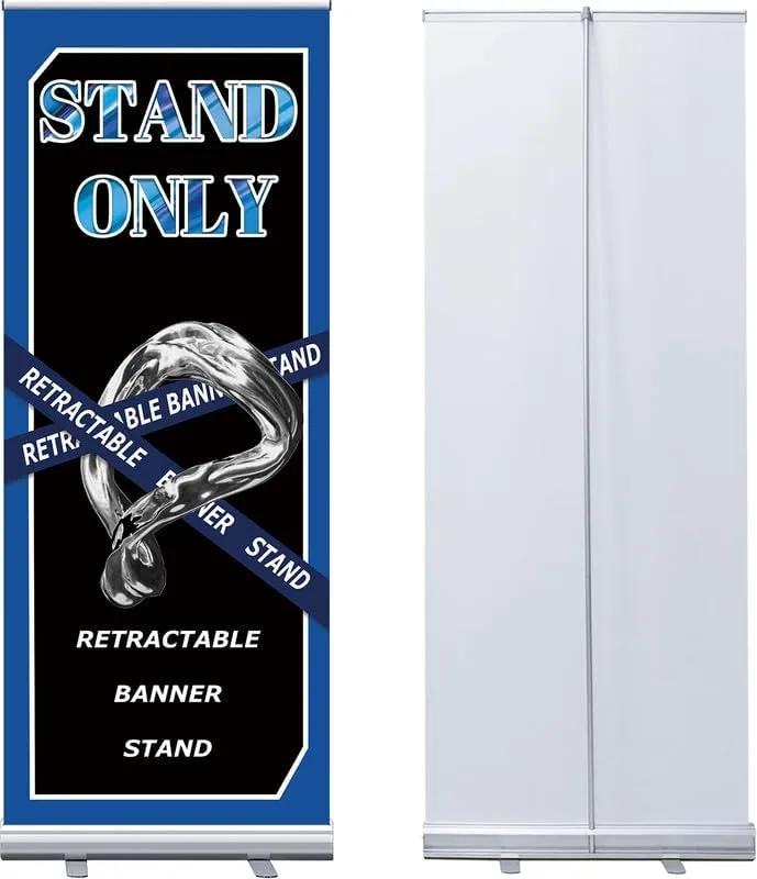 Retractable Roll up Banner Stand Aluminum Retractable Banner Sign Stand for Trade Show Exhibition Store Displays 31×80 Inch (Stand Only)