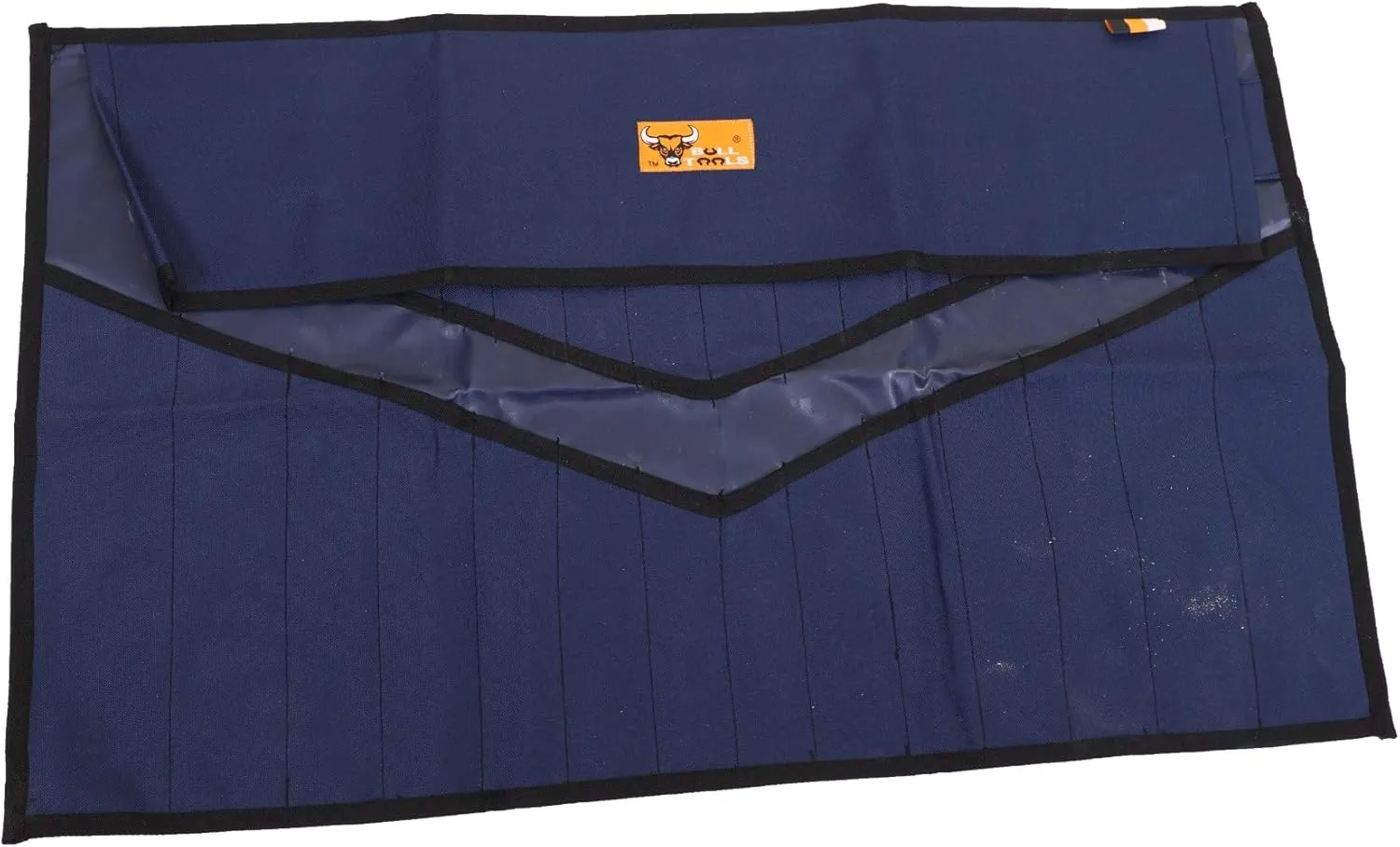 Roll Up Pouch & Wrench Organizer Tool Bag Hand Crafted Heavy Weight Water Proof 18 Oz. Ballistic Polyester Oxford Canvas Metric/SAE 28 Pocket - Navy Blue - (Tools are not Included)