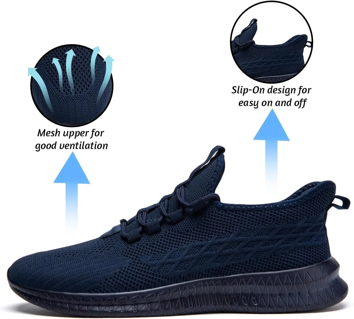 Running Shoes for Men Casual Slip on Tennis Shoes Fashion Sneaker Lightweight Breathable Gym Athletic Sports Walking Shoes