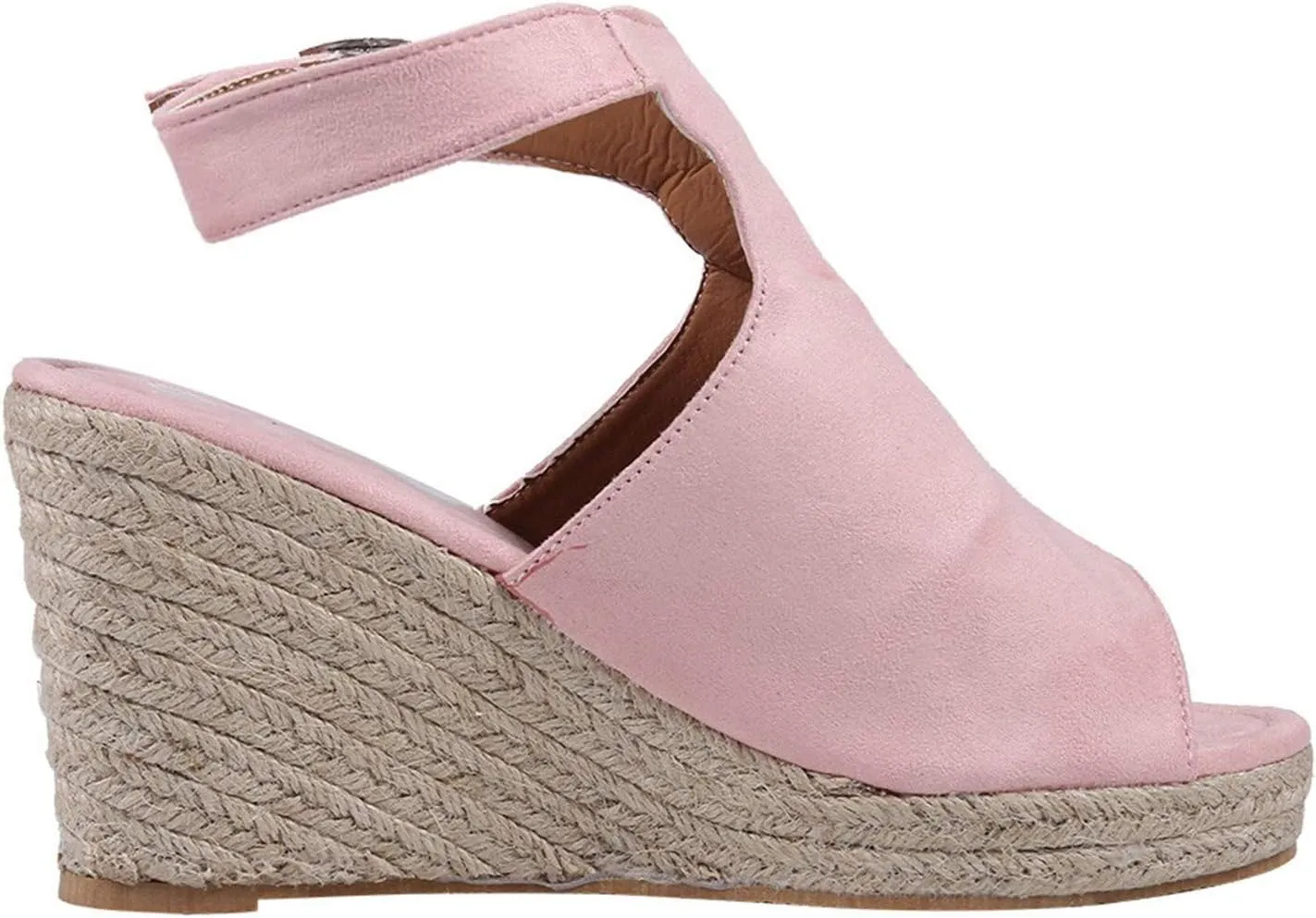 Sandalias para Mujer, Sandals for Women Suede Peep Toe Ankle Booties Cut Out Stacked Heel Ankle Boots