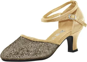 Sandals Women Latin Dance Shoes Heeled Ballroom Tango Party Heels Performance Practice Dance Shoes Latin Dance Sandals