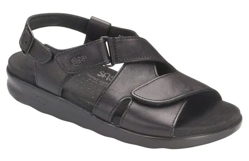 SAS Huggy Cross Strap Sandal - Black