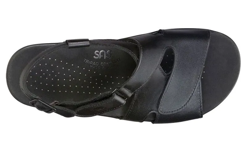 SAS Huggy Cross Strap Sandal - Black