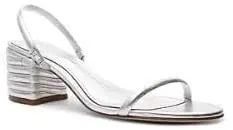 SCHUTZ Women's Kyra Metallic Leather Mule, Prata, Size 8.5
