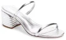 SCHUTZ Women's Kyra Metallic Leather Mule, Prata, Size 8.5