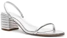 SCHUTZ Women's Kyra Metallic Leather Mule, Prata, Size 8.5