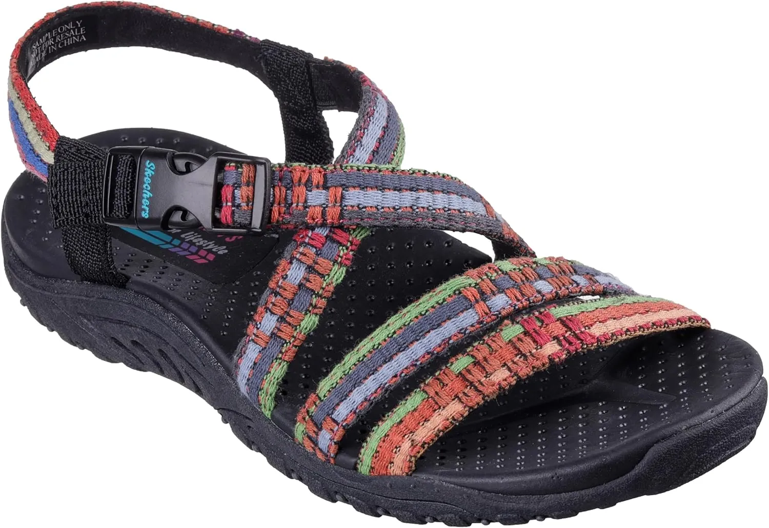 Skechers Women's Reggae-Sew Me-Boho Woven Strappy Slingback Sandal