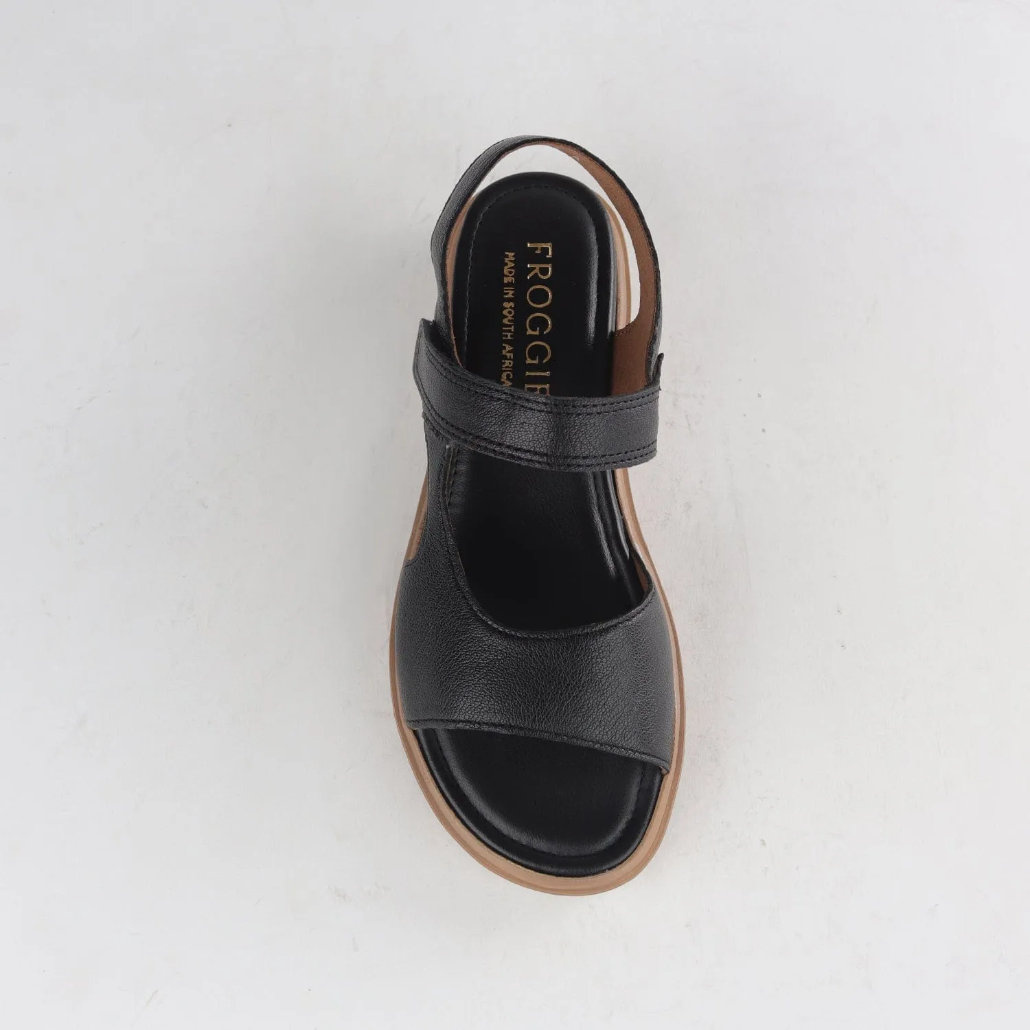 Slingback Wedge Sandal in Black - 12614