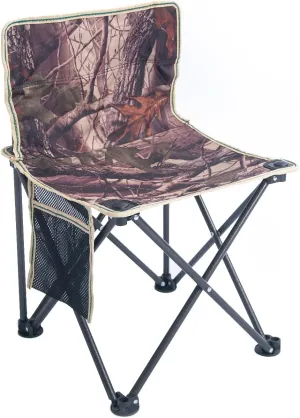 Small Folding Camping Chair - 220lbs Capacity, Side Pocket,600D Oxford Fabric, Lightweight and No-Armrest Outdoor Chair for Camping, Fishing, and Picnic,Camouflage