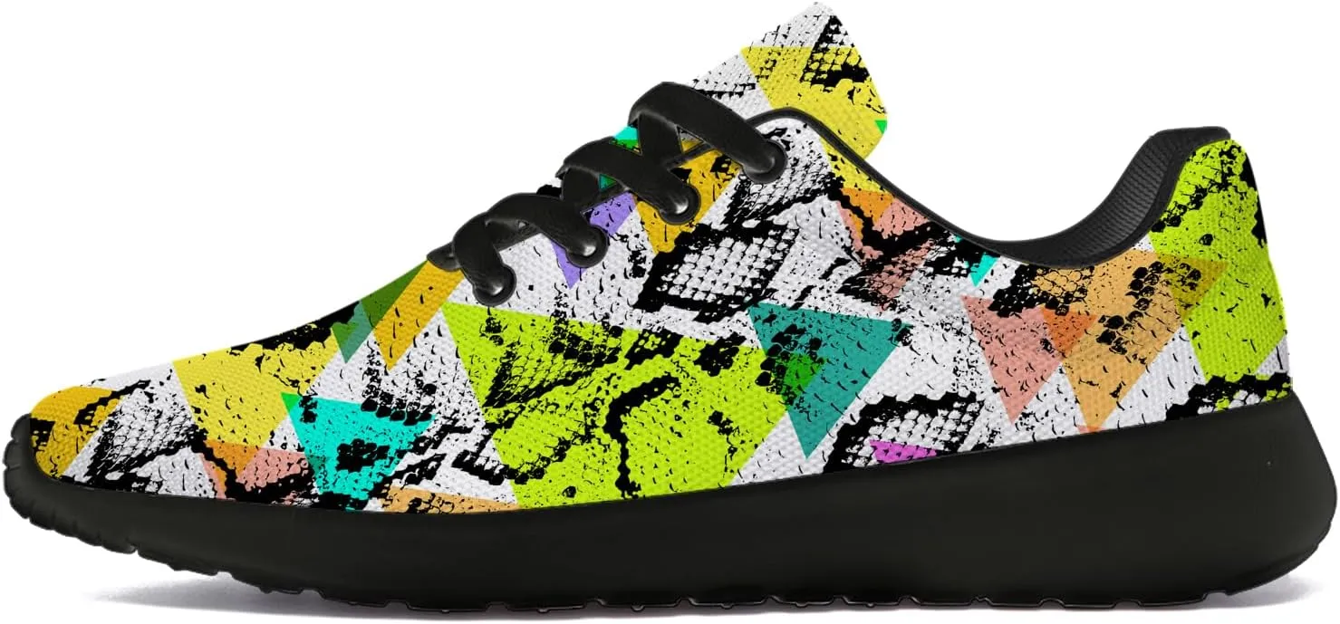Snake Skin Print Shoes for Men Women Lightweight Comfort Running Tennis Walking Sneakers Gifts for Dad Mom