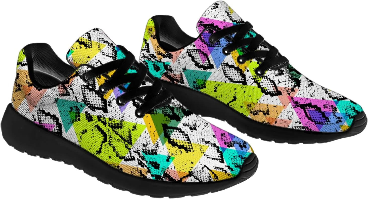 Snake Skin Print Shoes for Men Women Lightweight Comfort Running Tennis Walking Sneakers Gifts for Dad Mom