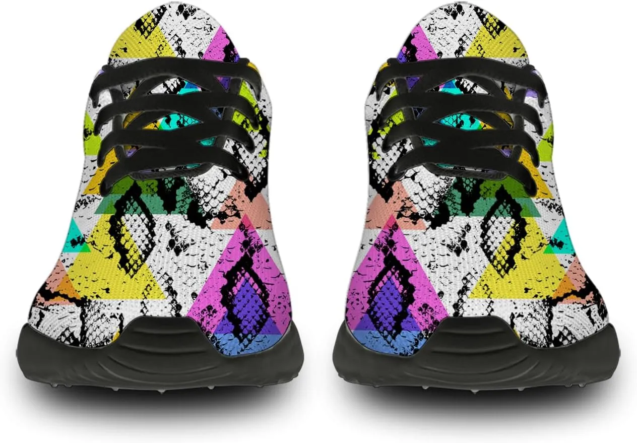 Snake Skin Print Shoes for Men Women Lightweight Comfort Running Tennis Walking Sneakers Gifts for Dad Mom